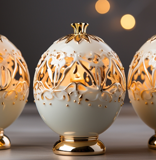 Ornate Gold Patterned Vase details-Melriona